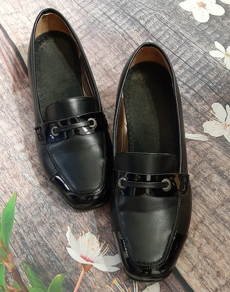 10W Tender Tootsies black wedge shoes - Picture 4 of 6